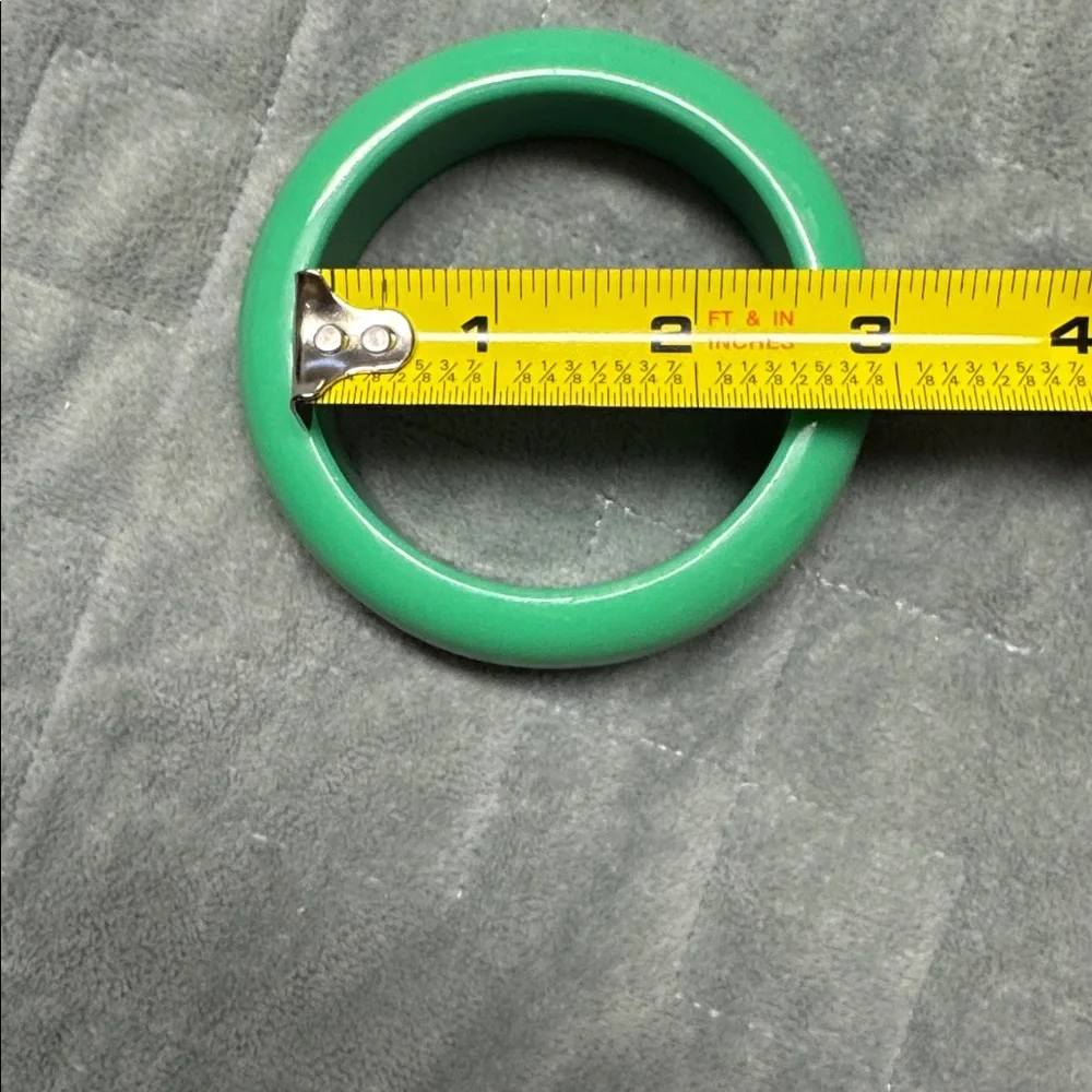 Vintage Plastic Bangle Bracelet, Jade Green, Retro, Boho